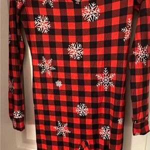 Red and Black Plaid Pajamas with Snowflakes